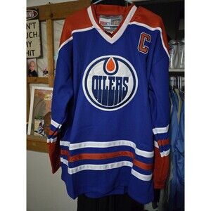 NEW Wayne Gretzky Oilers Hockey Jersey CCM Size 56*Beautiful Colors! Fight Strap